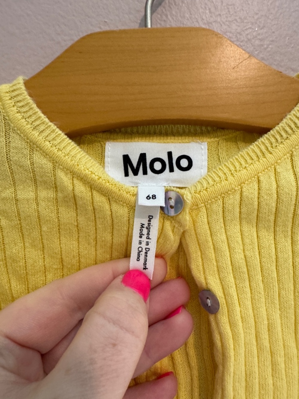 Molo Bright Yellow Ribbed Button-Front Cardigan - Picture 2 of 4